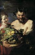 Peter Paul Rubens Satyr und Madchen mit Fruchtekorb Spain oil painting artist